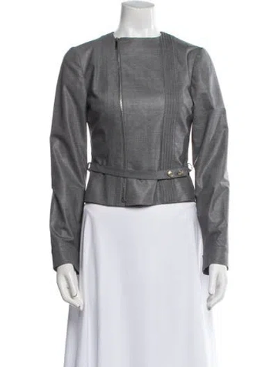 Pre-owned Dior Vintage 2002 Biker Jacket In Gray