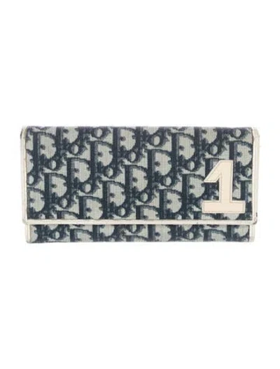 Pre-owned Dior Vintage 2002 Continental Wallet In Blue