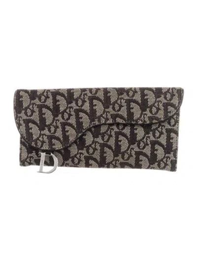 Pre-owned Dior Vintage 2003 Continental Wallet In Brown
