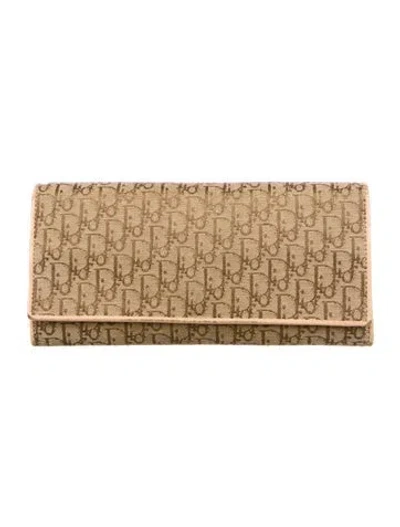 Pre-owned Dior Vintage 2003 Continental Wallet In Neutral