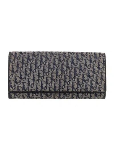 Pre-owned Dior Vintage 2003 Continental Wallet In Neutrals