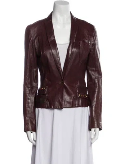 Pre-owned Dior Vintage 2004 Biker Jacket In Burgundy