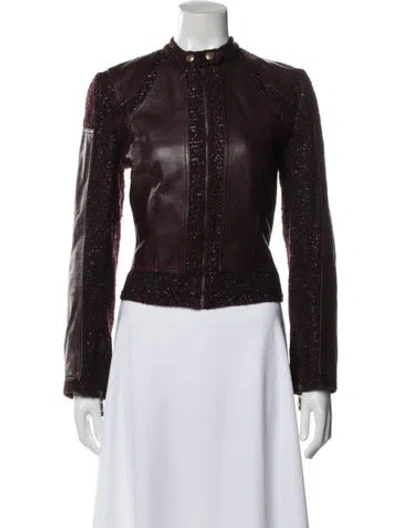 Pre-owned Dior Vintage 2004 Biker Jacket In Burgundy