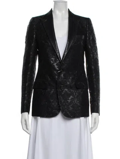 Pre-owned Dior Vintage 2004 Petite Taille 'strip' Tuxedo Jacket In Black
