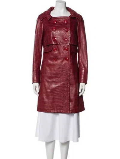 Pre-owned Dior Vintage 2005 Coat In Burgundy
