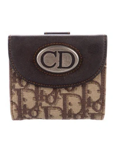 Pre-owned Dior Vintage 2005 Compact Wallet In Brown