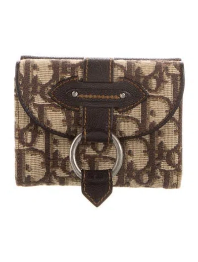Pre-owned Dior Vintage 2005 Compact Wallet In Neutral