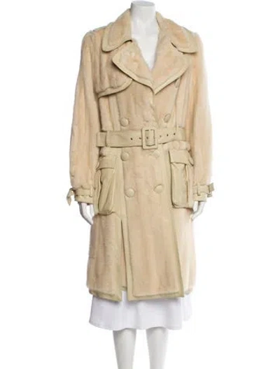Pre-owned Dior Vintage 2005 Fur Coat In Neutral