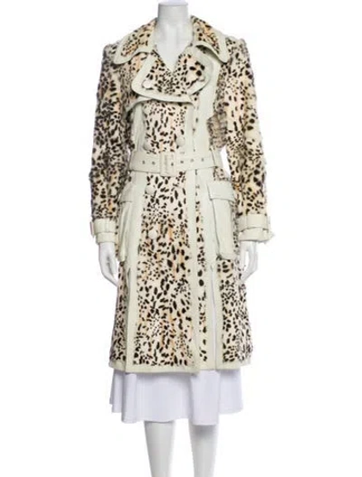 Pre-owned Dior Vintage 2005 Fur Coat In White