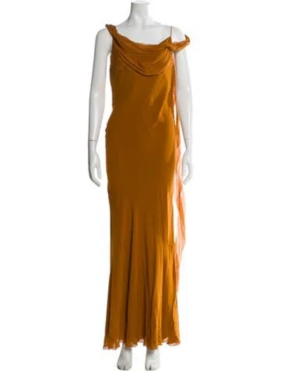 Pre-owned Dior Vintage 2005 Long Dress In Orange