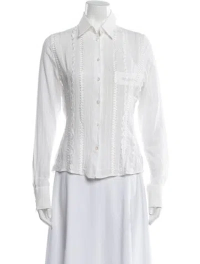 Pre-owned Dior Vintage 2006 Button-up Top In White