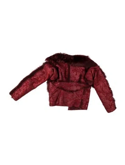 Pre-owned Dior Vintage 2006 Faux Fur Jacket In Burgundy