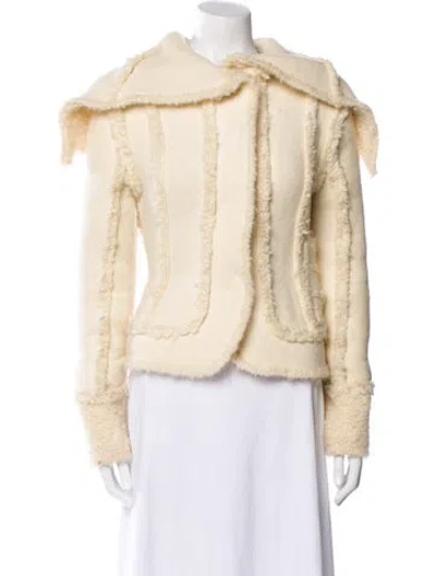 Pre-owned Dior Vintage 2006 Faux Fur Jacket In Neutral