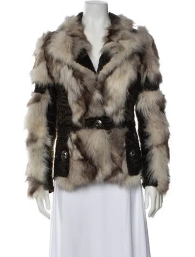 Pre-owned Dior Vintage 2006 Fur Jacket In Green