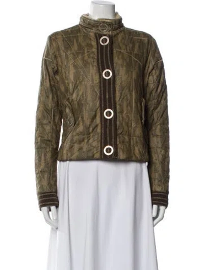 Pre-owned Dior Vintage 2006 Fur Jacket In Green