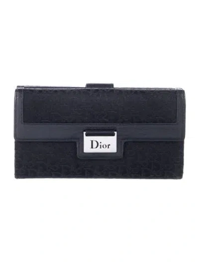 Pre-owned Dior Vintage 2007 Continental Wallet In Black