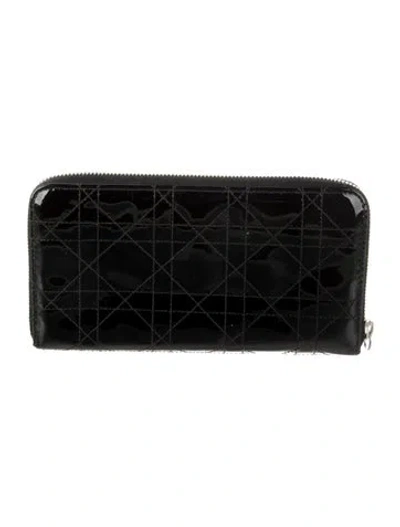 Pre-owned Dior Vintage 2007 Continental Wallet In Black