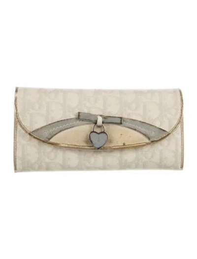 Pre-owned Dior Vintage 2007 Continental Wallet In Neutral