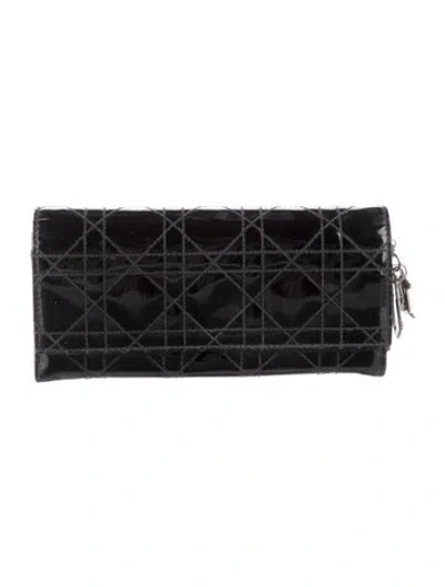 Pre-owned Dior Vintage 2008 Continental Wallet In Black