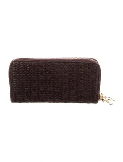 Pre-owned Dior Vintage 2008 Continental Wallet In Burgundy