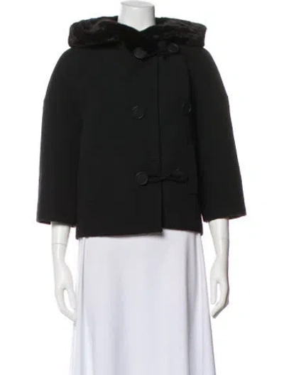 Pre-owned Dior Vintage 2008 Fur Coat In Black