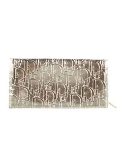 Pre-owned Dior Vintage 2009 Continental Wallet In Gold