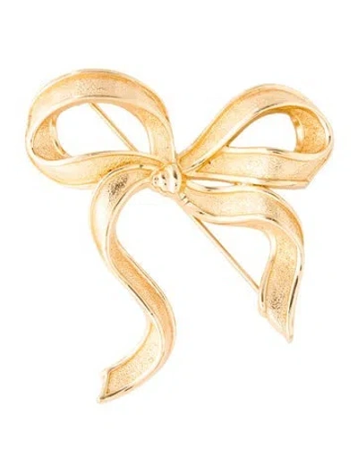 Pre-owned Dior Vintage Bow Brooch Pin In Multi