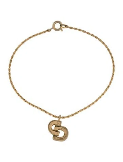 Pre-owned Dior Vintage Cd Charm Bracelet, 7" In Multi