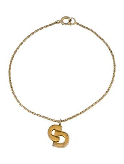 Pre-owned Dior Vintage Cd Logo Charm Bracelet, 6.5" In Multi