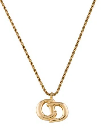 Pre-owned Dior Vintage Cd Pendant Necklace, 17" In Multi
