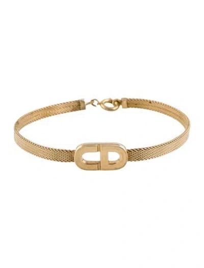 Pre-owned Dior Vintage Cd Woven Mesh Bracelet, 7" In Multi