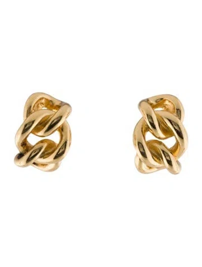 Pre-owned Dior Vintage Chain Link Clip-on Earrings In Multi
