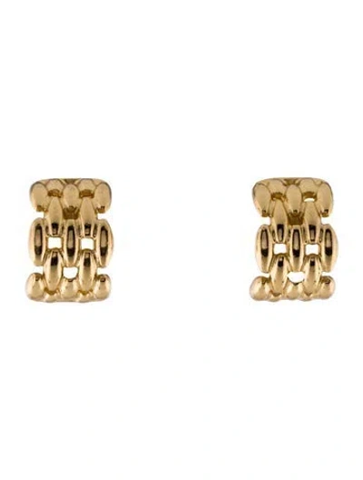 Pre-owned Dior Vintage Chain-link Clip-on Earrings In Multi