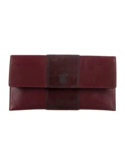 Pre-owned Dior Vintage Checkbook Wallet In Brown