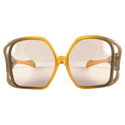 Pre-owned Dior Vintage Christian D02 Avant Garde Two Tone Optyl Audrey Hepburn 1975 Sunglasses In Gray