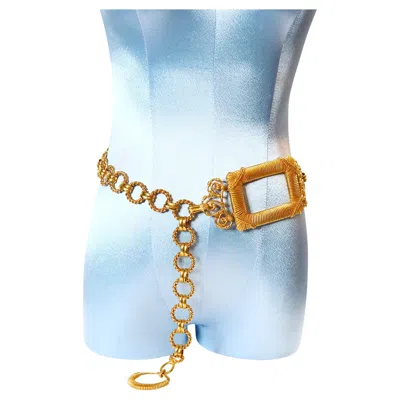 Pre-owned Dior Vintage Christian  Boutique Link Belt With Baroque Buckle Circa 1980s In Multi