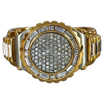 Pre-owned Dior Vintage Christian  Boutique Rhinestone Prototype Watch Bracelet In Multi