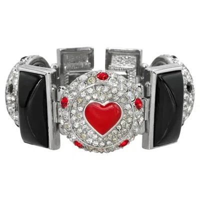 Pre-owned Dior Vintage Christian  Boutique Silver-tone Enamel Crystal Bracelet In Multiple