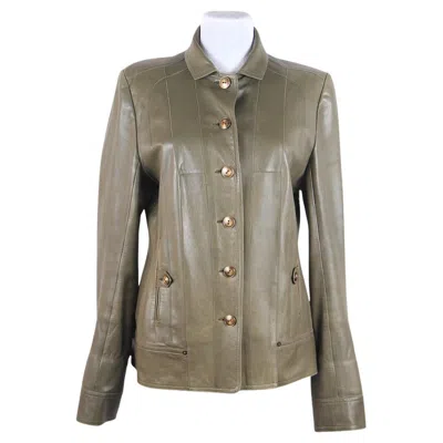 Pre-owned Dior Vintage Christian  By John Galliano — Leather Jacket, 2003 Size F 42 (uk 1 In Gray