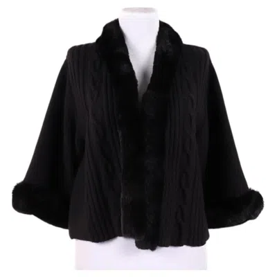 Pre-owned Dior Vintage Christian  Cape, 2009. Wool, Cashmere, Rabbit Fur Trim. In Black
