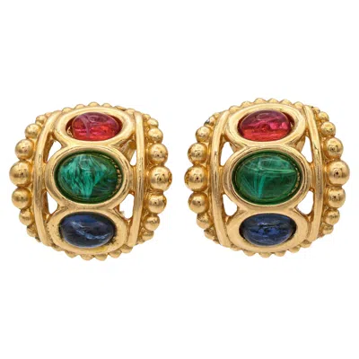 Pre-owned Dior Vintage Christian  Clip On Earrings In Multi