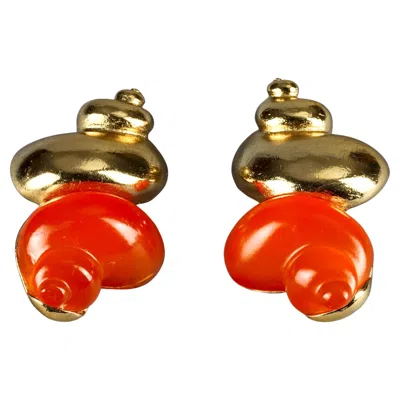 Pre-owned Dior Vintage Christian  Dune By Robert Goossens Shell Earrings In Multi