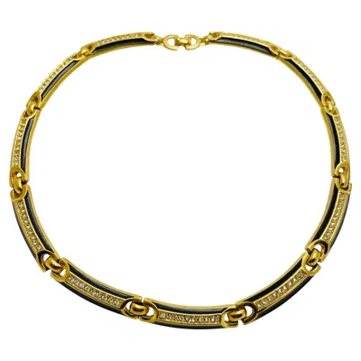Pre-owned Dior Vintage Christian  Gold Plated Enamel Crystals Designer Runway Necklace In Multi