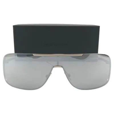 Pre-owned Dior Vintage Christian  Homme 0038 Metallic Silver Wrap Sunglasses Fall 2000 Y2k