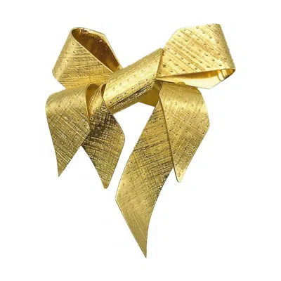 Pre-owned Dior Vintage Christian  Huge Statement Three Dimensional Bow Brooch Rare 1970s In Brown