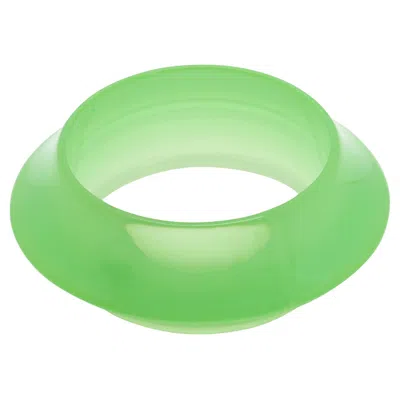 Pre-owned Dior Vintage Christian  Light Green Ridged Bangle Bracelet Circa 1990s