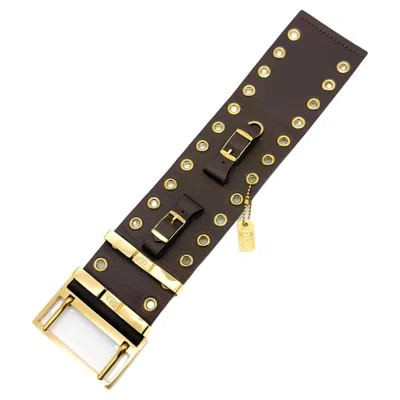 Pre-owned Dior Vintage Christian  Logo Buckle Cuff 1980s In Multi