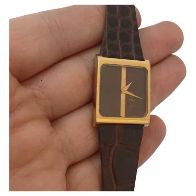 Pre-owned Dior Vintage Christian  Manual Wind Rare Dial Rectangular New Belt Ladies Watch In Multiple