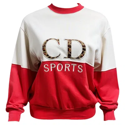 Pre-owned Dior Vintage Christian  Sports - Big Logo "cd" Sweater In Red