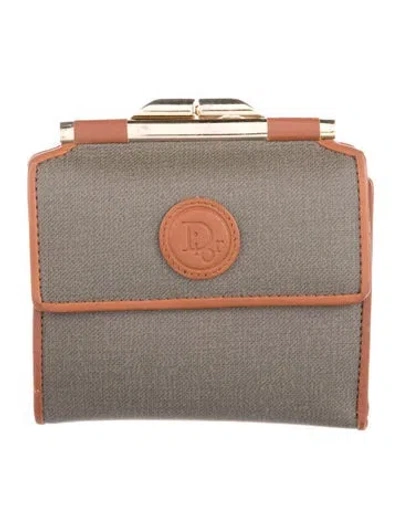 Pre-owned Dior Vintage Compact Wallet In Brown